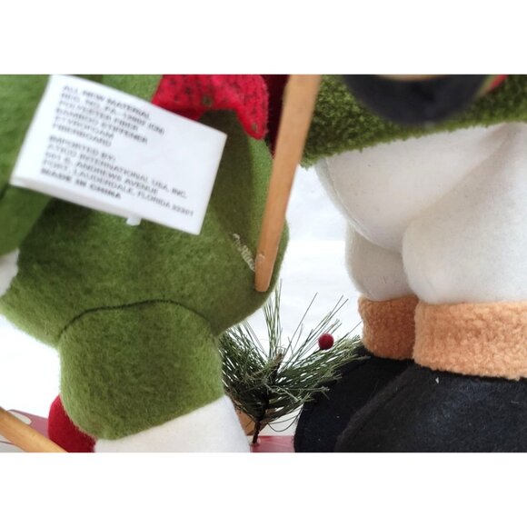 Whimsical Snowman Family Skiing Christmas Decor Approximately 14.5" Long - Picture 4 of 9